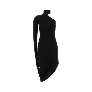 Alexander Wang Women Black Stretch Jersey One-Shoulder Dress